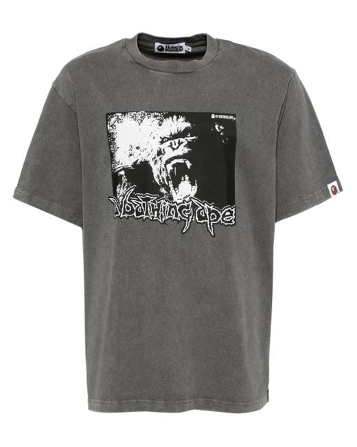 メンズ A Bathing Ape グラフィック Tシャツ Gray