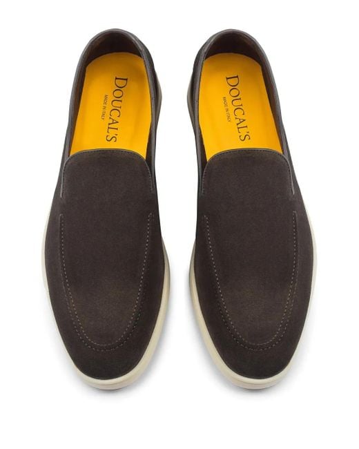 Doucal's Gray Suede Loafers for men