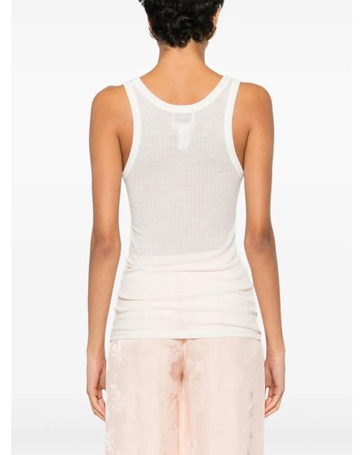 Forte_forte White Ribbed Top
