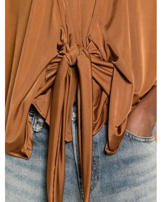 Rick Owens Orange Knot-Detail Blouse