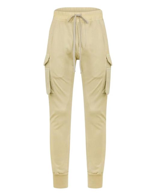 Rick Owens Natural Cargo Cuffed Track Pants for men