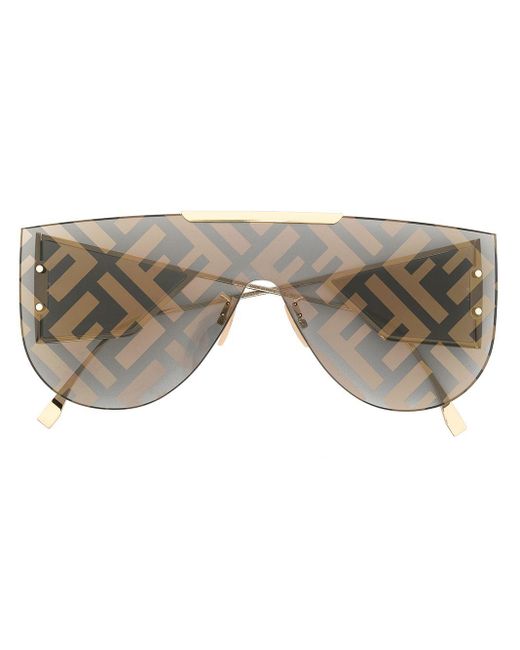 Fendi Metallic Fabulous 2.0 Rimless Shield Sunglasses for men
