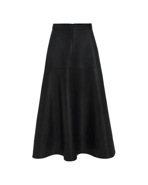 Karl Lagerfeld Black Faux-Leather Panelled Skirt