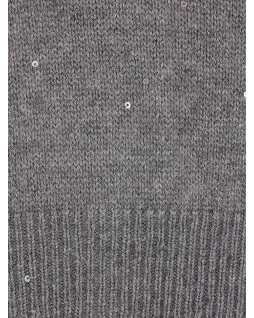 Brunello Cucinelli Gray Cardigan Brodé De Sequins À Boutonnière