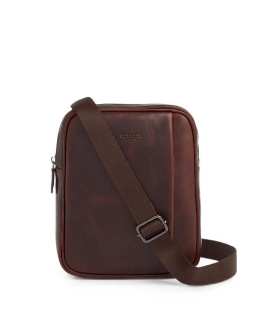 Osprey Brown Small Carter Logo-Embossed Messenger Bag for men