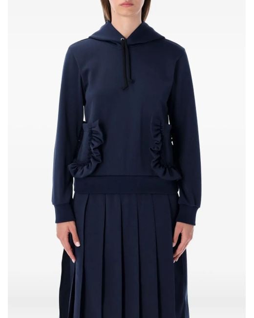 Comme des Garçons Blue Gerüschter Strick Mit Kapuze