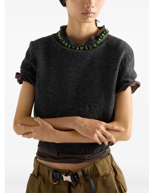 Prada Gray Knit Top