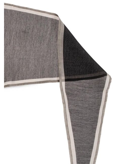 Emporio Armani Gray Logo-Print Asymmetrical Scarf