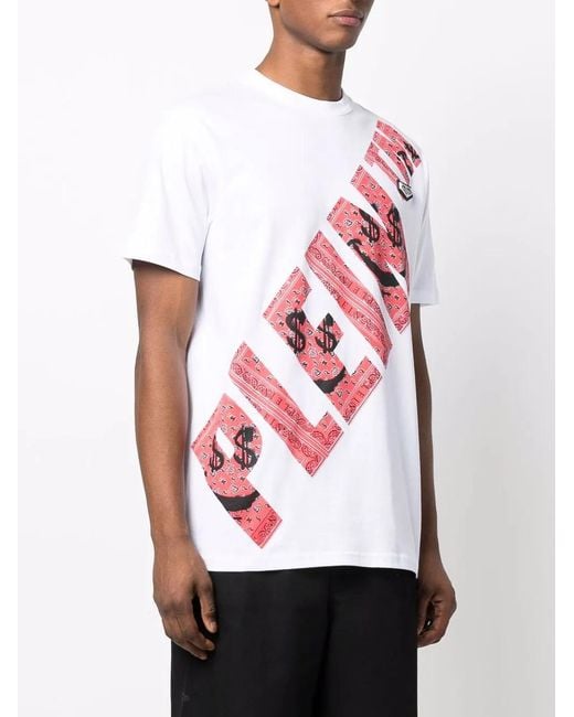Philipp Plein T-Shirt Met Ronde Hals En Print in het White