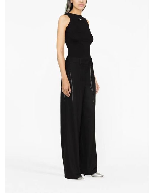 Off-White c/o Virgil Abloh Black Wide-Leg Tailored Trousers