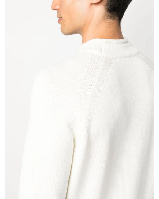 Zanone White Mock-Neck Fine-Knit Jumper for men