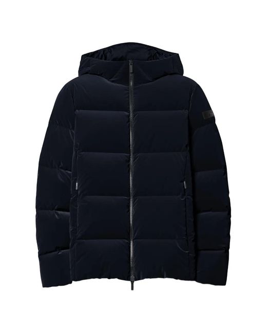 Rrd Blue Supeuck Tubic Hooded Puffer Coat for men