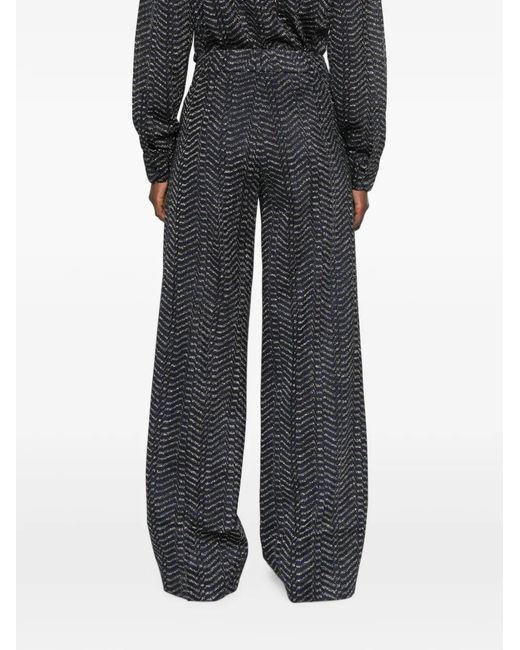 Missoni Gray Zigzag-Knit Palazzo Pants