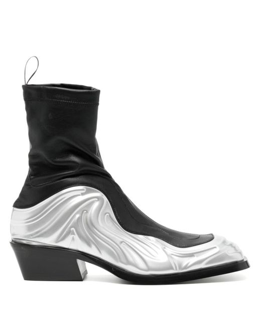 Versace Multicolor Black & Silver Solare Boots for men