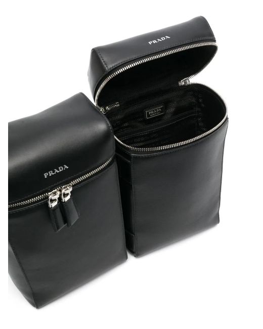 Prada Black Double Leather Backpack for men