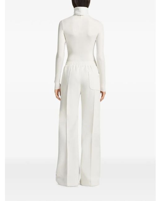 Courreges White Snap-Button Twill Trousers
