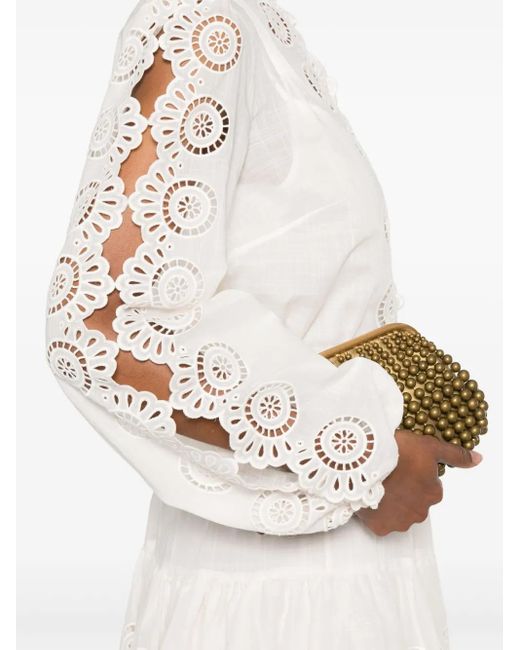 Zimmermann White Lucky Embroidered Blouse