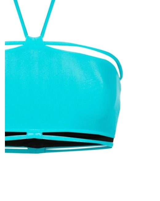 Top de bikini con cuello halter Gloria Coelho de color Blue