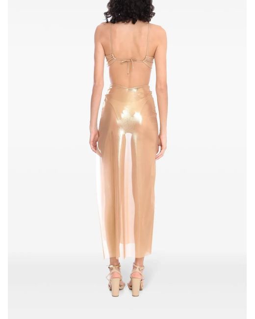Amir Slama Natural X Jade Picon Cut Out-Detail Midi Dress