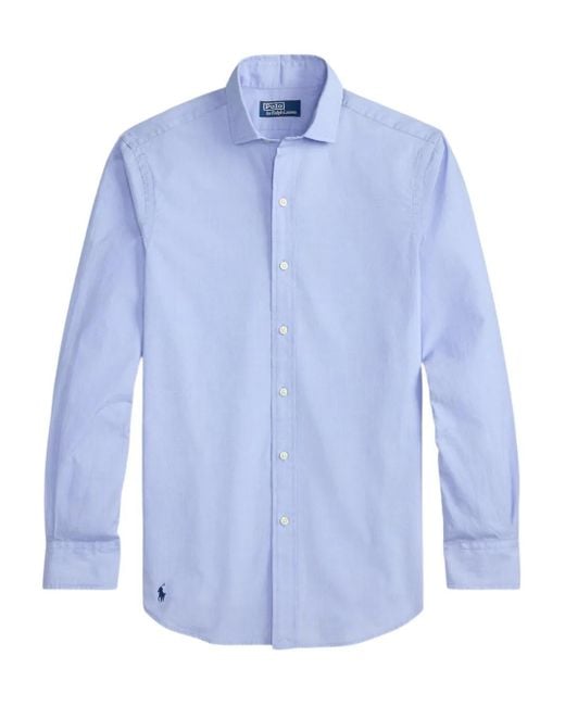 Polo Ralph Lauren Blue Long-Sleeve Point-Colar Shirt for men