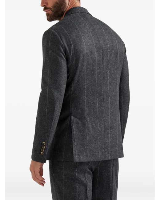 メンズ Brunello Cucinelli ストライプ ジャケット Blue