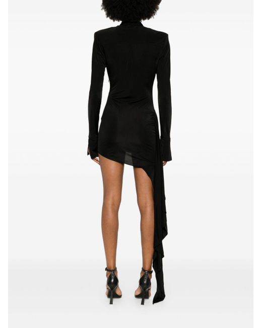 David Koma Black Asymmetric Jersey Dress