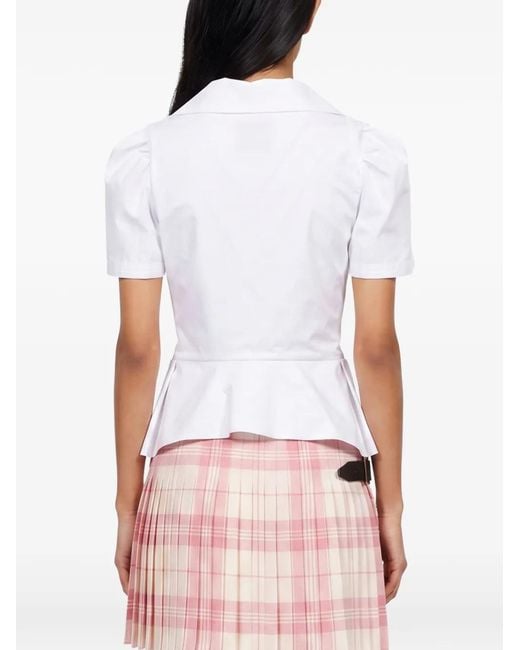 Vivienne Westwood White Peplum Short-Sleeve Shirt