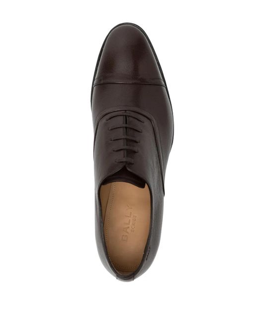 Bally Brown Leather Oxford Shoes for men