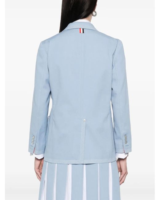 Blazer de sarga Thom Browne de color Blue