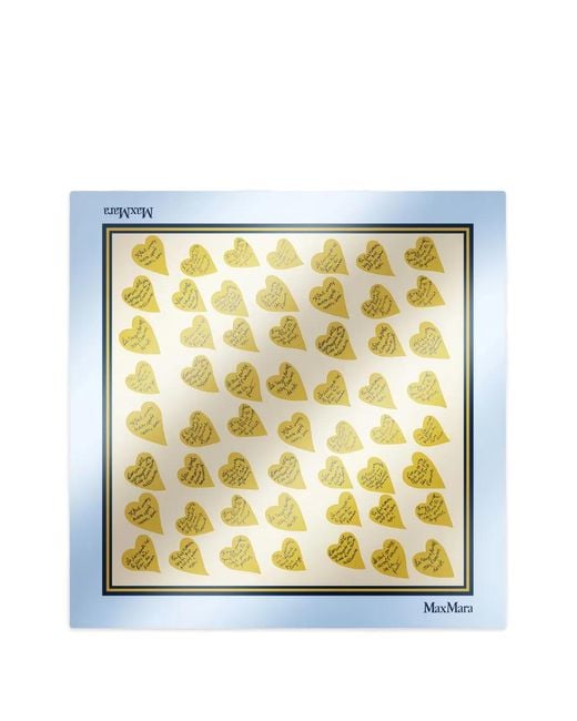 Max Mara Metallic Printed Silk Scarf