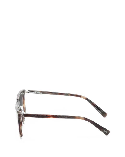 Tumi White Tortoiseshell-Effect Square-Frame Glasses