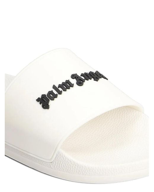 Palm Angels White Logo-Embellished Slides for men