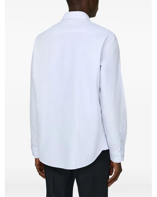 Boggi White Closed-Collar Shirt for men