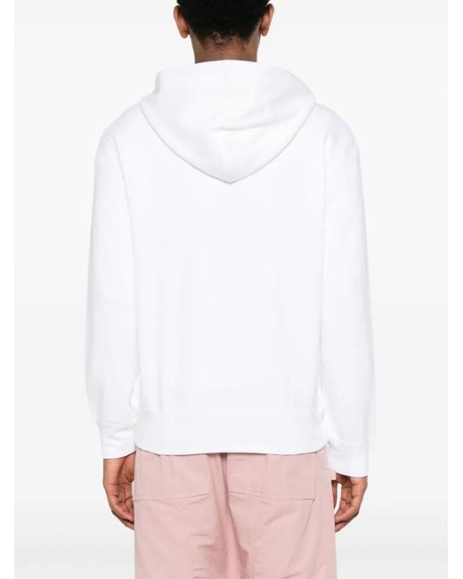 COMME DES GARÇONS PLAY White Double Heart-Patch Hoodie