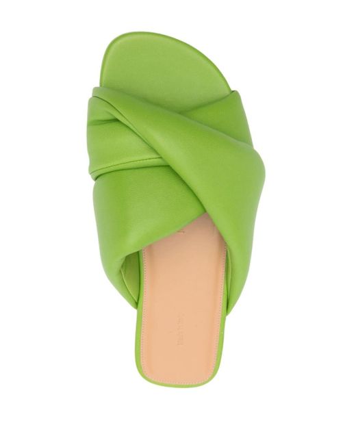 J.W. Anderson Leather Flat Sandals in het Green