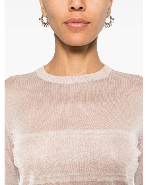 Chiara Ferragni Pink Maxi Logomania Fine-Knit Jumper
