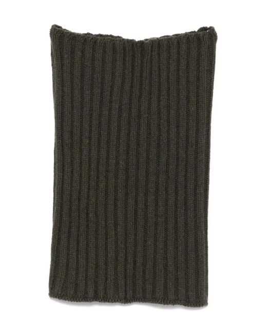 Rick Owens Green Ribbed-Knit Rectangular Scarf