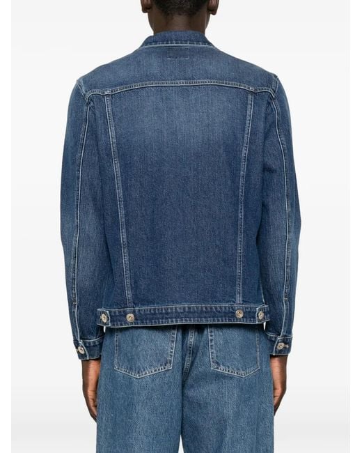 Eleventy Blue Button-Fastening Denim Jacket for men