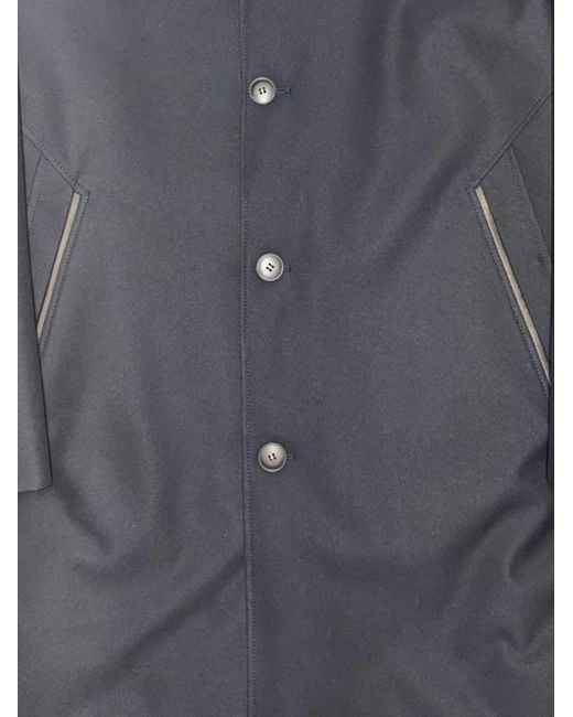 Canali Blue Buttoned Coat for men