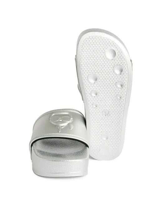 Karl Lagerfeld White Kondo 2.0 Slides