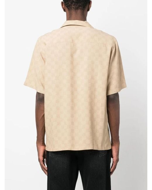 M I S B H V Natural Monogram-Print Short-Sleeve Shirt for men