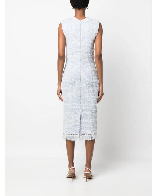 Givenchy White 4G Jacquard Tweed Dress