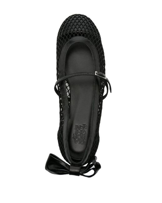 Gia Borghini Black Grete Mesh Ballerina Shoes