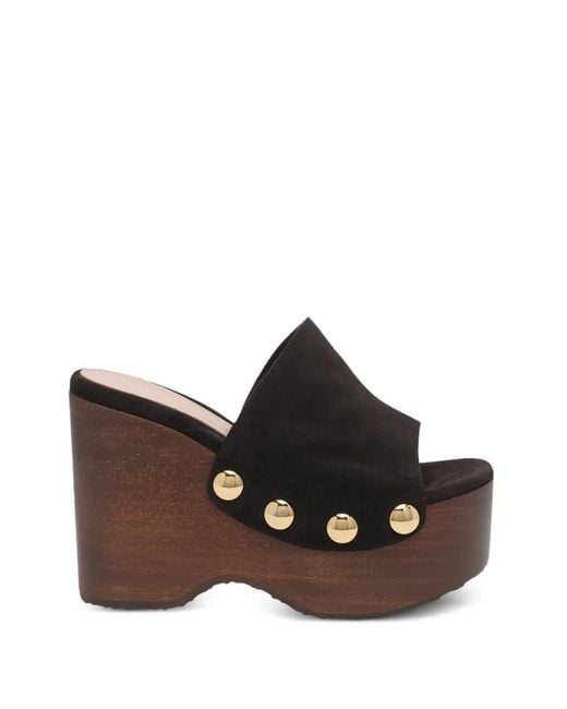 Gianvito Rossi Brown 115Mm Ardéa Button Detail Sandals