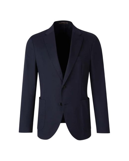 Incotex Blue Single-Breasted Notch-Lapels Blazer for men