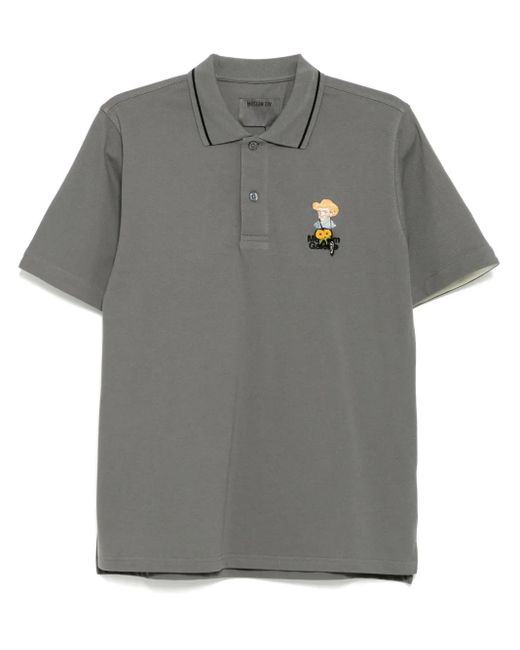 メンズ Musium Div. エンブロイダリー ポロシャツ Gray