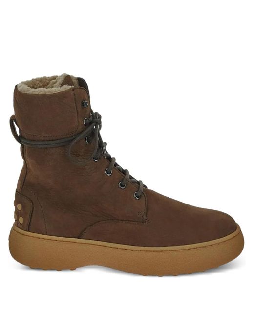 Tod's Suède Combat Boots in het Brown
