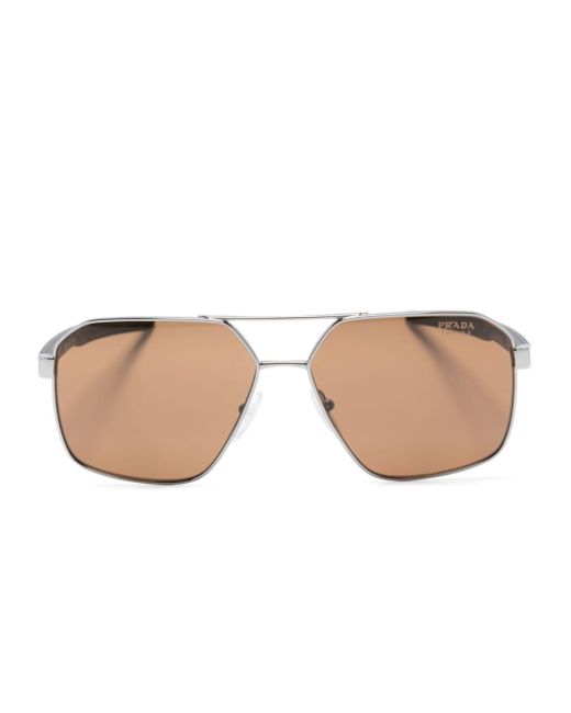 Prada Linea Rossa Round frame Tinted Sunglasses in Pink for Men