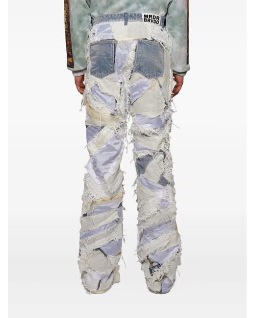 Who Decides War Jeans Met Patchwork in het Gray voor heren