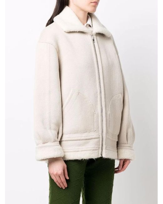 Barrie Natural Woven Bomber Jacket